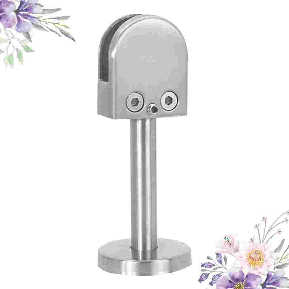 1PC Glass Holder Stainless Steel Glass Clip Glass Clamp Glass Shelf Clamp Bracket Base Holder with 14x80mm Support Rod