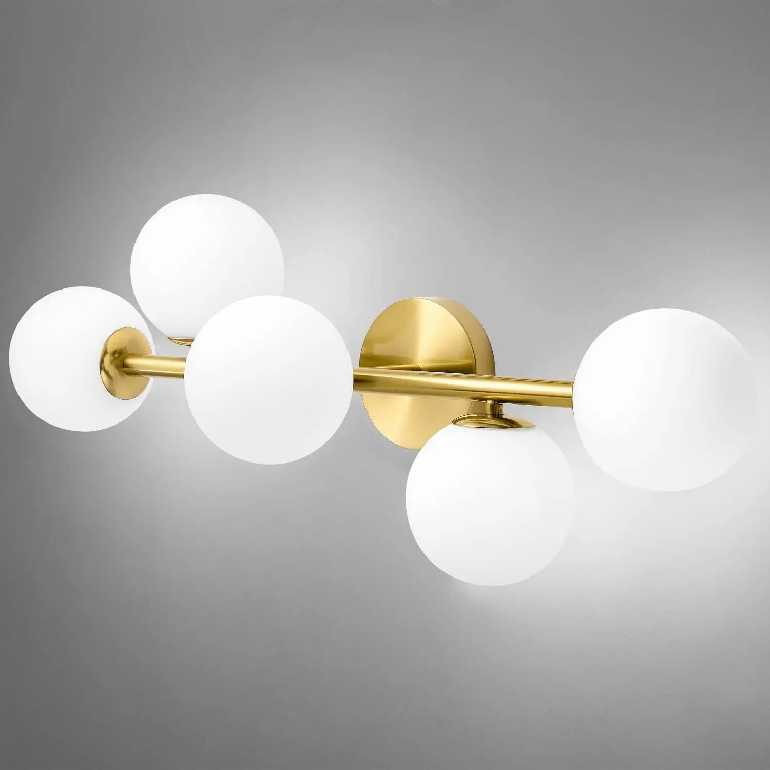 

Bathroom Light Fixtures, Mid Century Modern Brass Bathroom Ceiling Light, Wall Sconces Semi-Flush Mount Light Fixture with