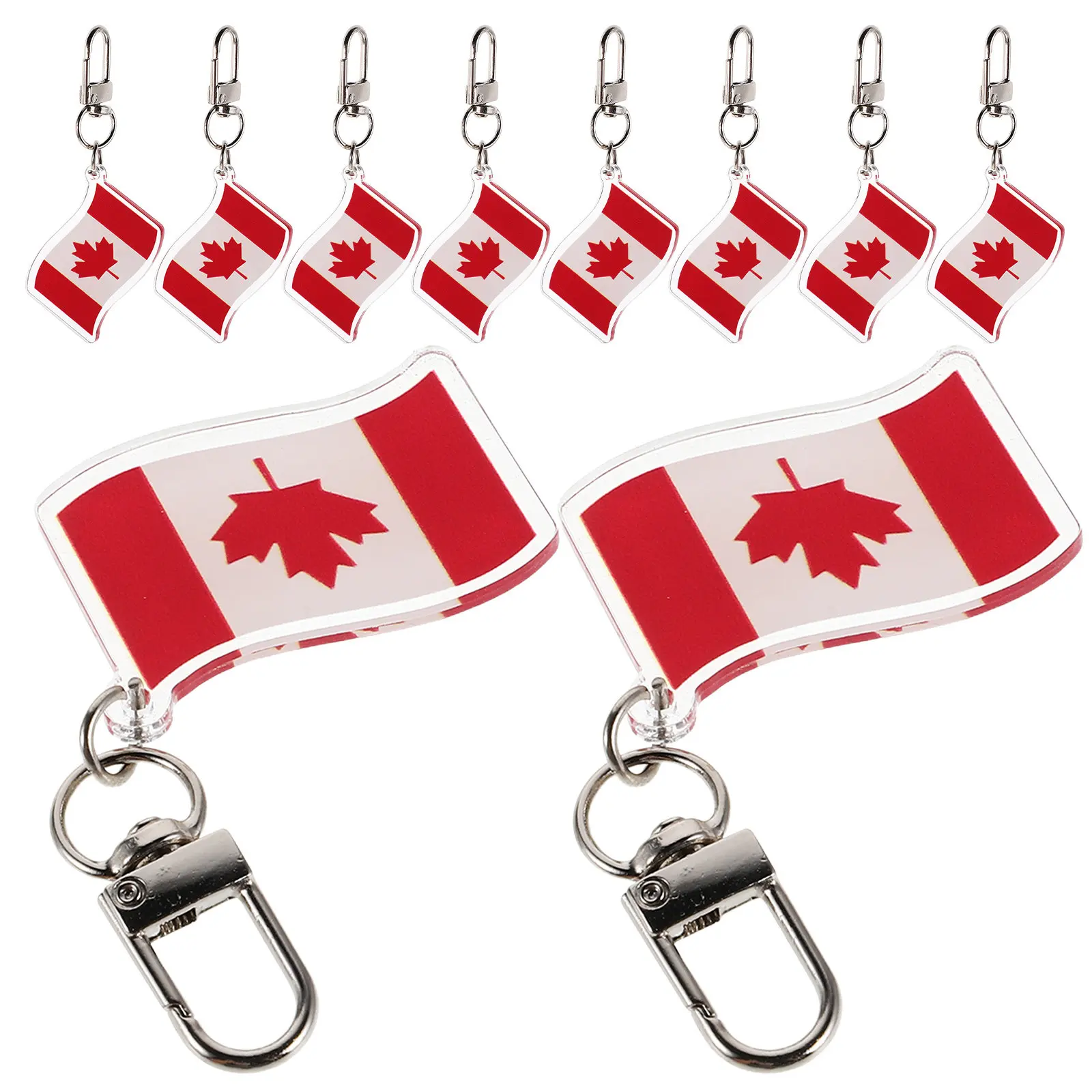 10 PCS Canadian Souvenirs Canada Day Accessories Decorations Keychain Backpack Pendant Keychains Flag Maple Leaf