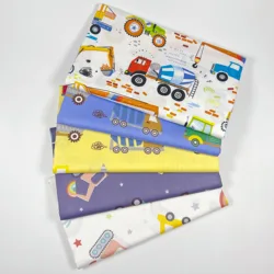 Tessuto di finitura fatto a mano per biancheria da letto per bambini in tessuto stampato in Twill di puro cotone per auto per camion