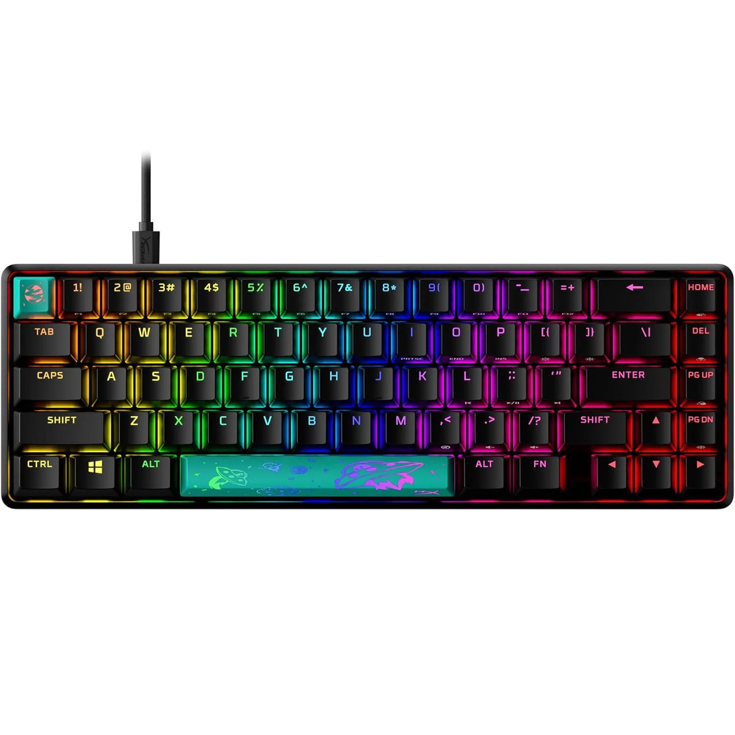 Mini clavier et souris HyperX Alloy Origins 65, rouge, 65% RVB, jeu mobile, mécanique, une main