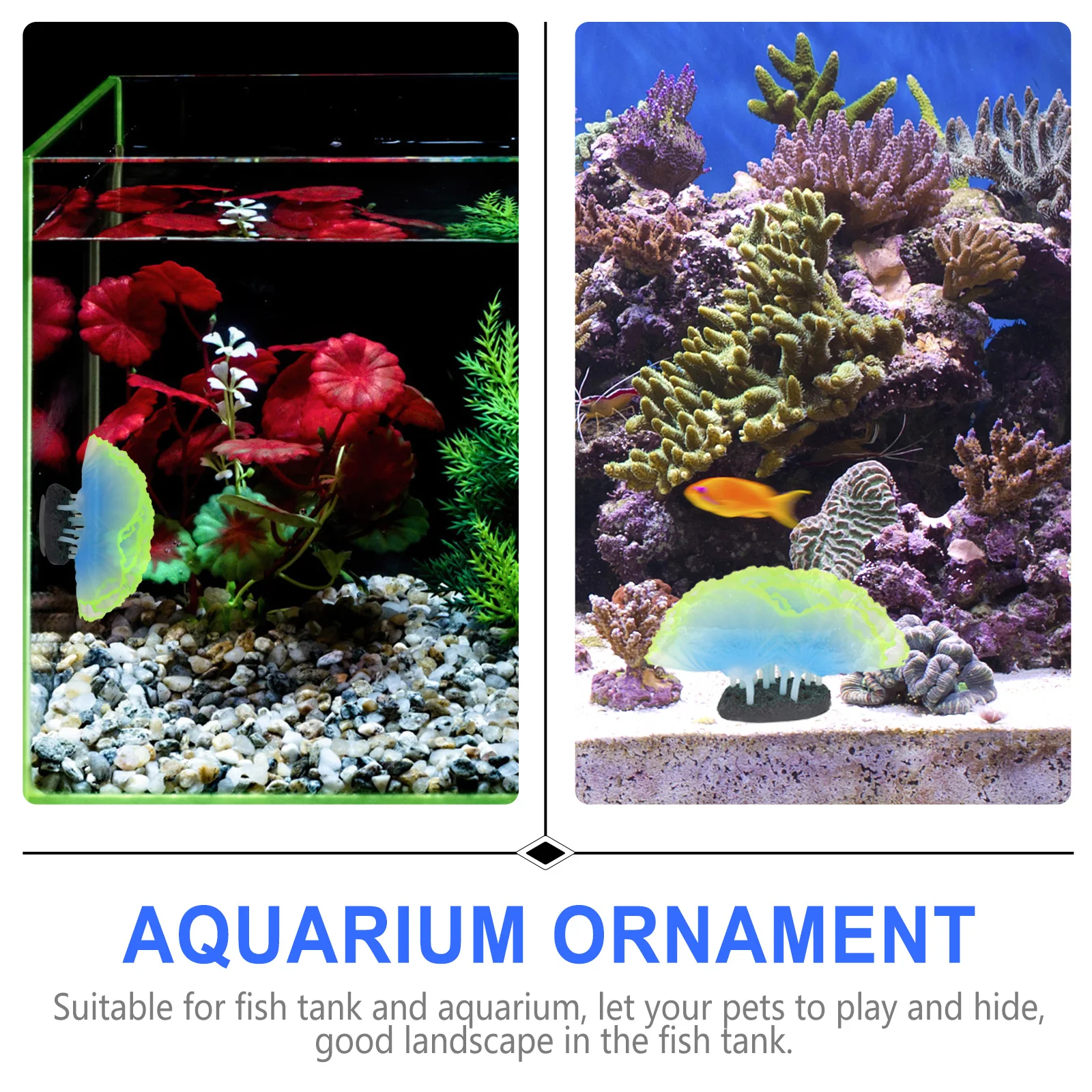 

Simulation Coral Fluorescence Plant Aquarium Ornament Fish Tank Decor Safe Premium Material Realistic Hide Play