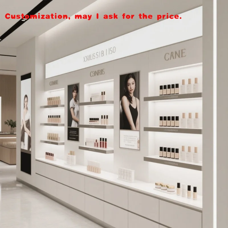 

на заказ.Красоточный магазин. Дизайн интерьера. Магазин по уходу за кожей. Витрина для салона. Полка для ухода за кожей.