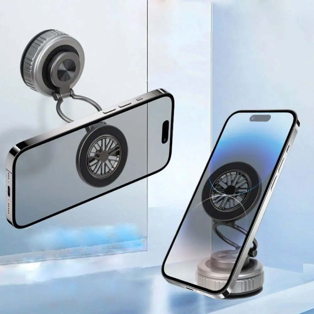 

Magnetic Car Phone Holder 360° Rotating Vacuum Suction Cup Auto Navigation Holder Folding Universal Mechanical Phone Stand