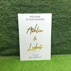 Custom 3D Acrylic Wedding Welcome Signage Acrylic Engagement Welcome Sign Acrylic Wedding Sign Acrylic Signage 3D Acrylic Sign
