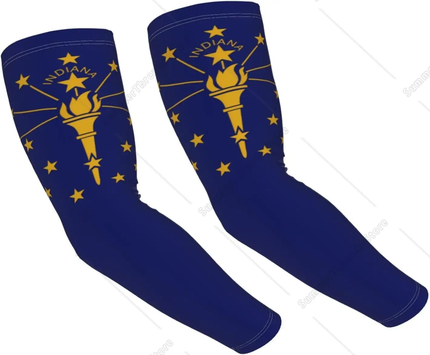 

Indiana Flag Cooling Arm Sleeves - Patriotic Sun Protection Cover for Men Women - Outdoor Ice Silk Sleeves