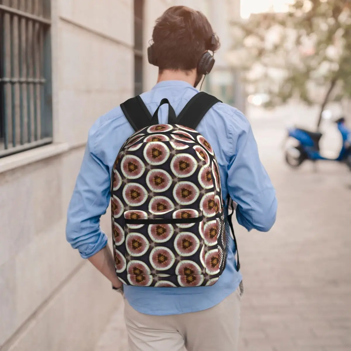 

Fig Geometric Pattern Backpack Student BookBag Children School Bag Laptop Shoulder Bags for Men Women