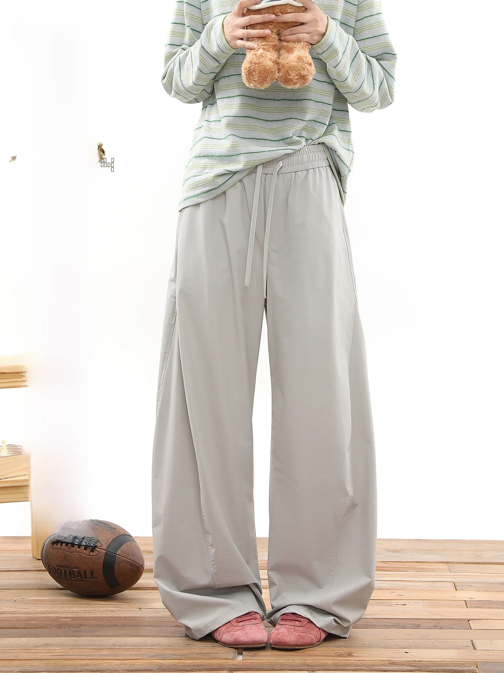 

Американские широкие повседневные брюки для женщин, весна-осень, универсальные, в спортивном стиле, тонкие брюки-кюлоты, Beetle Town