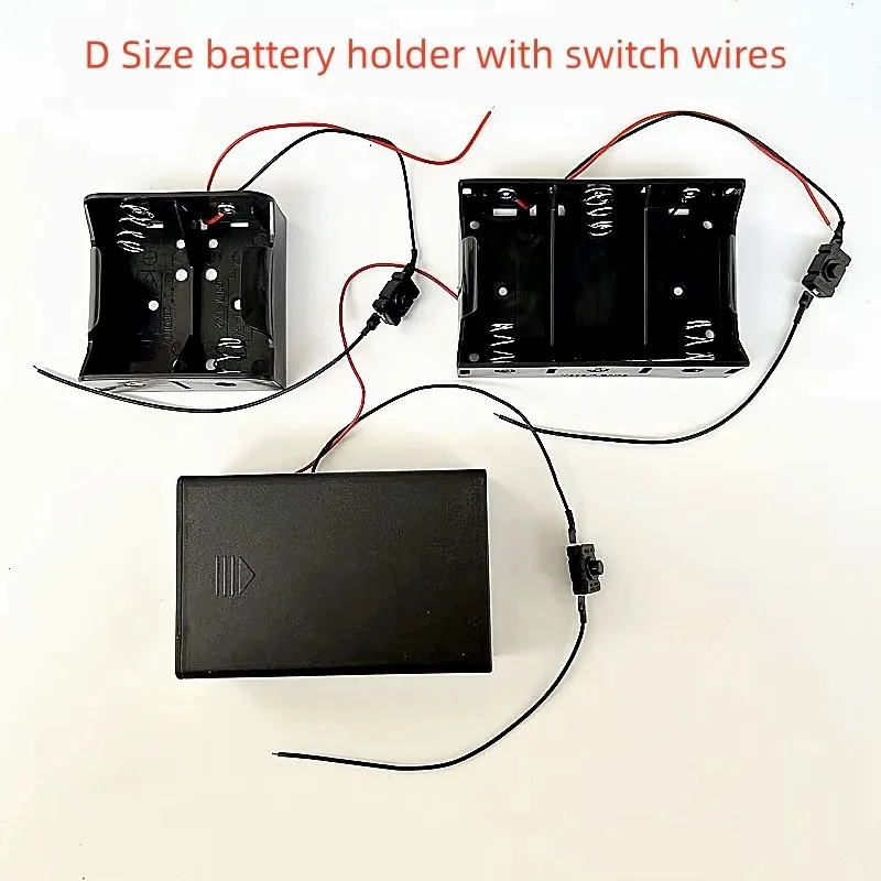 

2/3 slot D Size Battery Case Holder 3V 4.5V Battery Storage Box With Switch