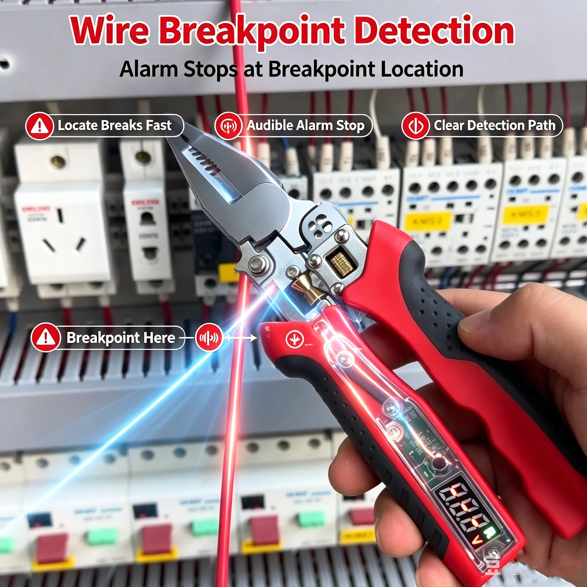 Neuer verstellbarer Abisolierer mit USB-Aufladung und präziser Spannungserkennung, professionelles Elektrikerwerkzeug zum Abisolieren von Kabeln – Cu – Detail 6