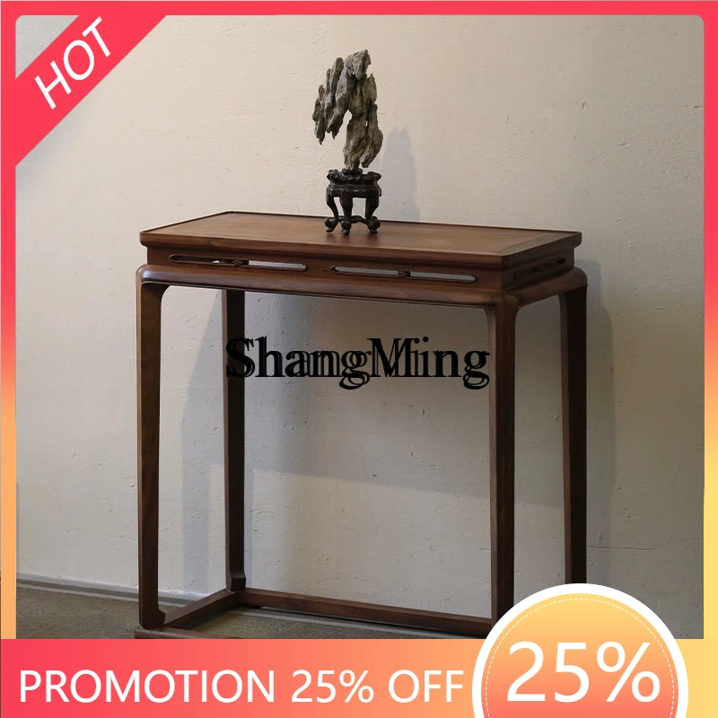 โต๊ะไม้เนื้อแข็งจีนแบบโบราณ ทำจากไม้เอล์มเก่า เรียบง่าย ทันสมัย เหมาะสำหรับห้องนั่งเล่น ทางเข้าบ้าน หรือวางกระถางต้นไม้