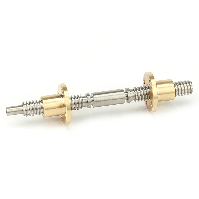 Tr12 12mm Trapezoidal Lead Screw Left And Right Thread With Flange Brass Nut Tr12*2 Tr12x2