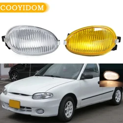 Pair Front Bumper Fog Light Lamp Clear Lens driving lamp Assembly With Bulb 92201-22300 92202-22300 For Hyundai Accent 1998-1999