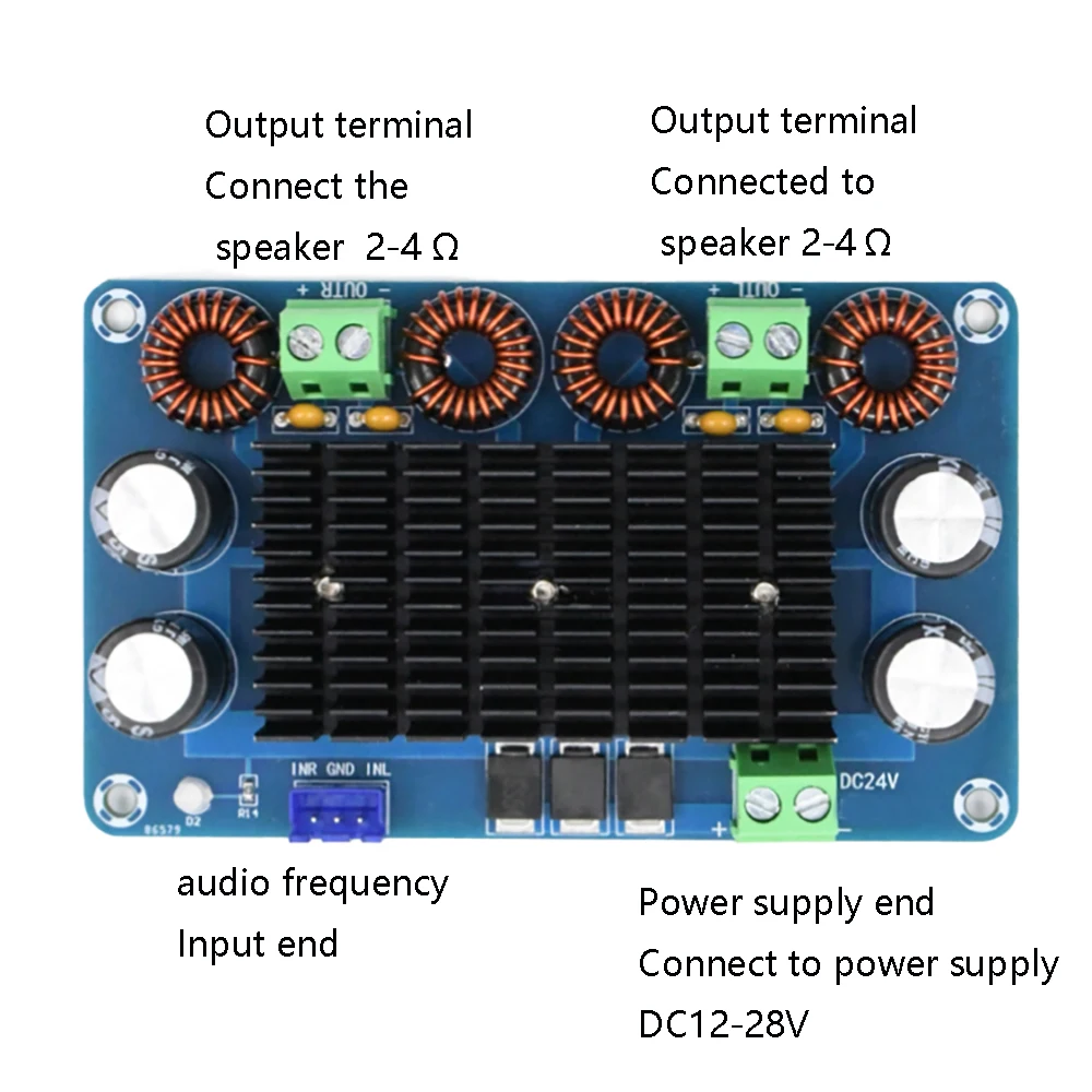 XH-A284 150W+150W Two-Chip High-Power Digital Amplifier Board Module Stage Audio Amplifier Board Power Supply DC12-28V