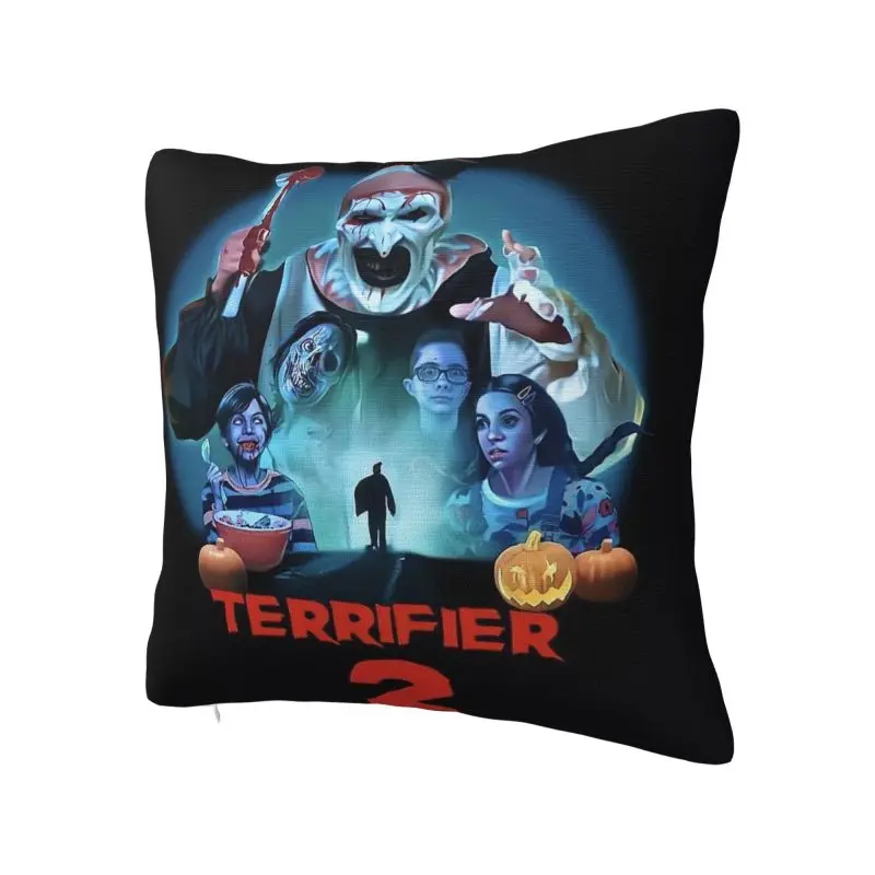 Custom Soft T-Terrifiers Horror Movie Throw Pillow Cover Decoration Square Cushion Cover Pillowcover for Living Room