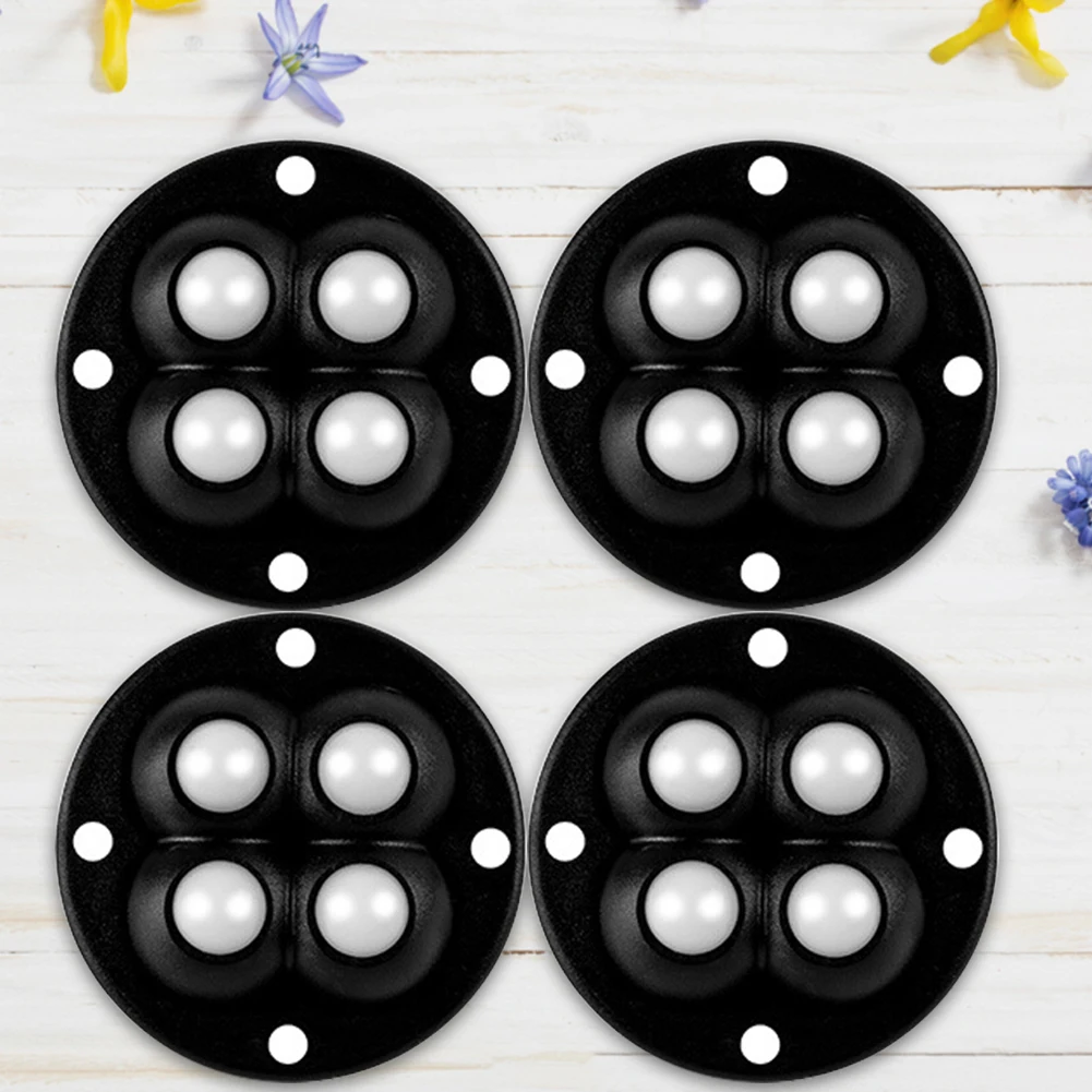 

20-4 шт. мебельные ролики, колеса, сверхмощный шариковый шкив, самоклеящаяся нержавеющая сталь 360 ° Вращающееся универсальное колесо без шума