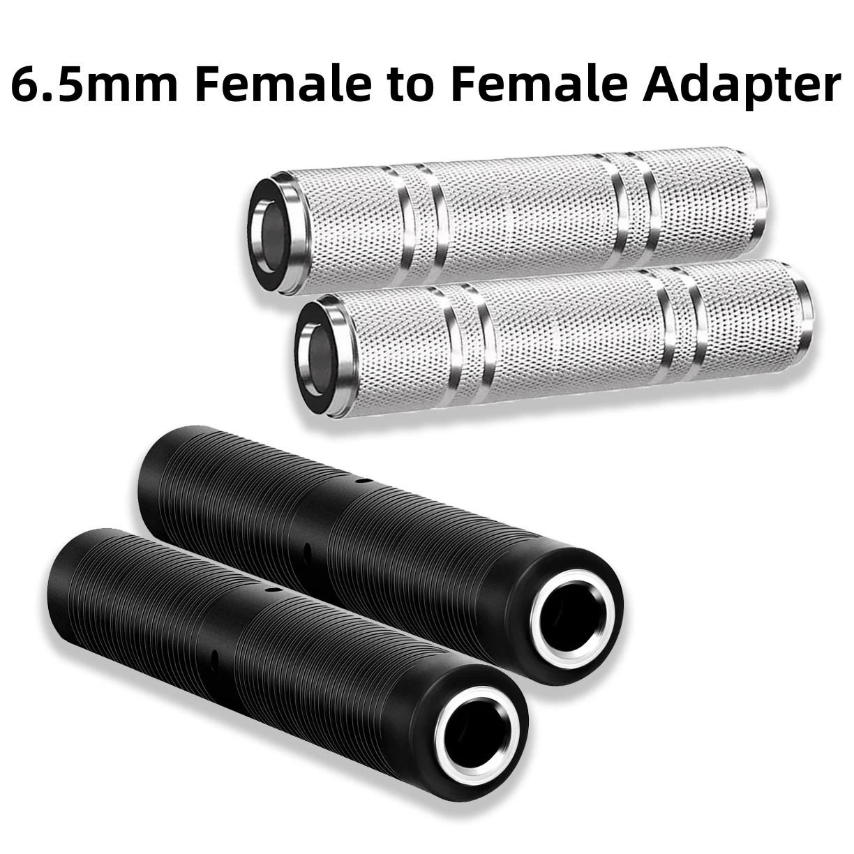 1/4 6.5mm TRS Stereo and TS Mono Jack Adapter Joiner, 6.35mm Female to Female Extension Connectors for Amplifier Speaker Guitar