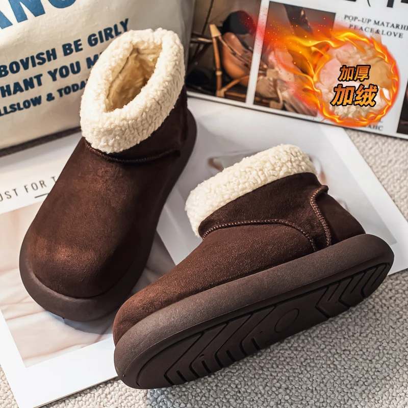 Мужские водонепроницаемые зимние ботинки с плюшевой подкладкой, противоскользящая и износостойкая подошва для кроссовок, теплые зимние повседневные ботинки Мужские водонепроницаемые зимние ботинки с плюшевой подкладкой, противоскользящая и износостойкая подошва для кроссовок, теплые зимние повседневные ботинки