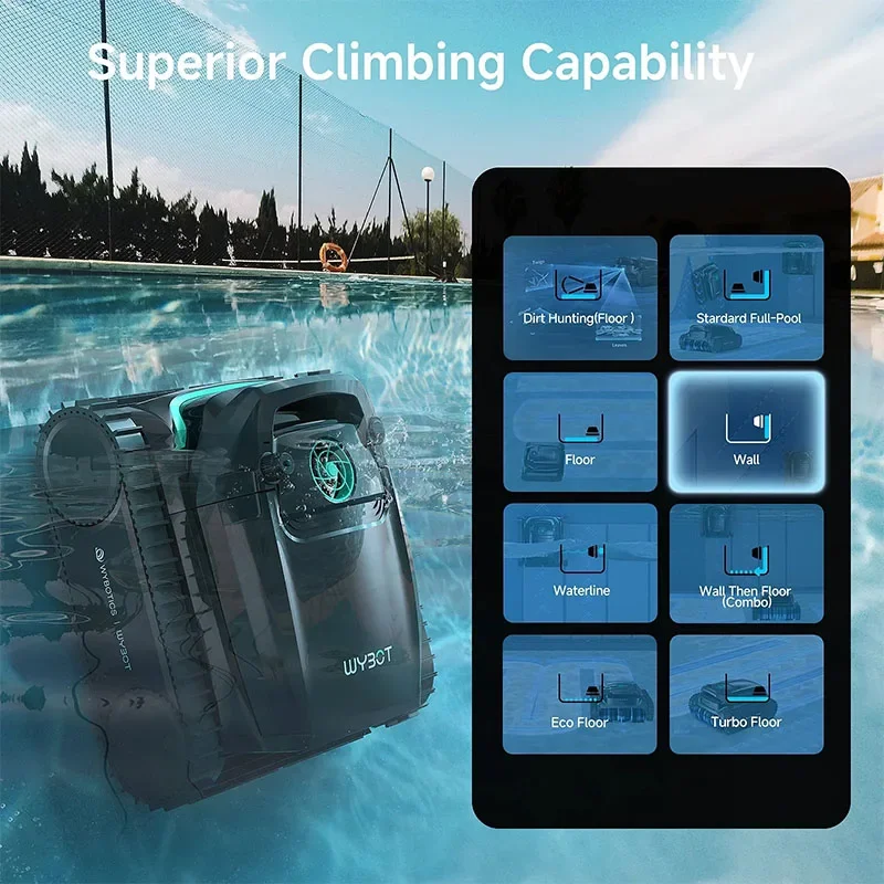M2 Vision Pool Robot Hight End Cordless Pool Cleaner Visual Active Sensing Superior Climbing Capability Max Cleaning Area. 400㎡