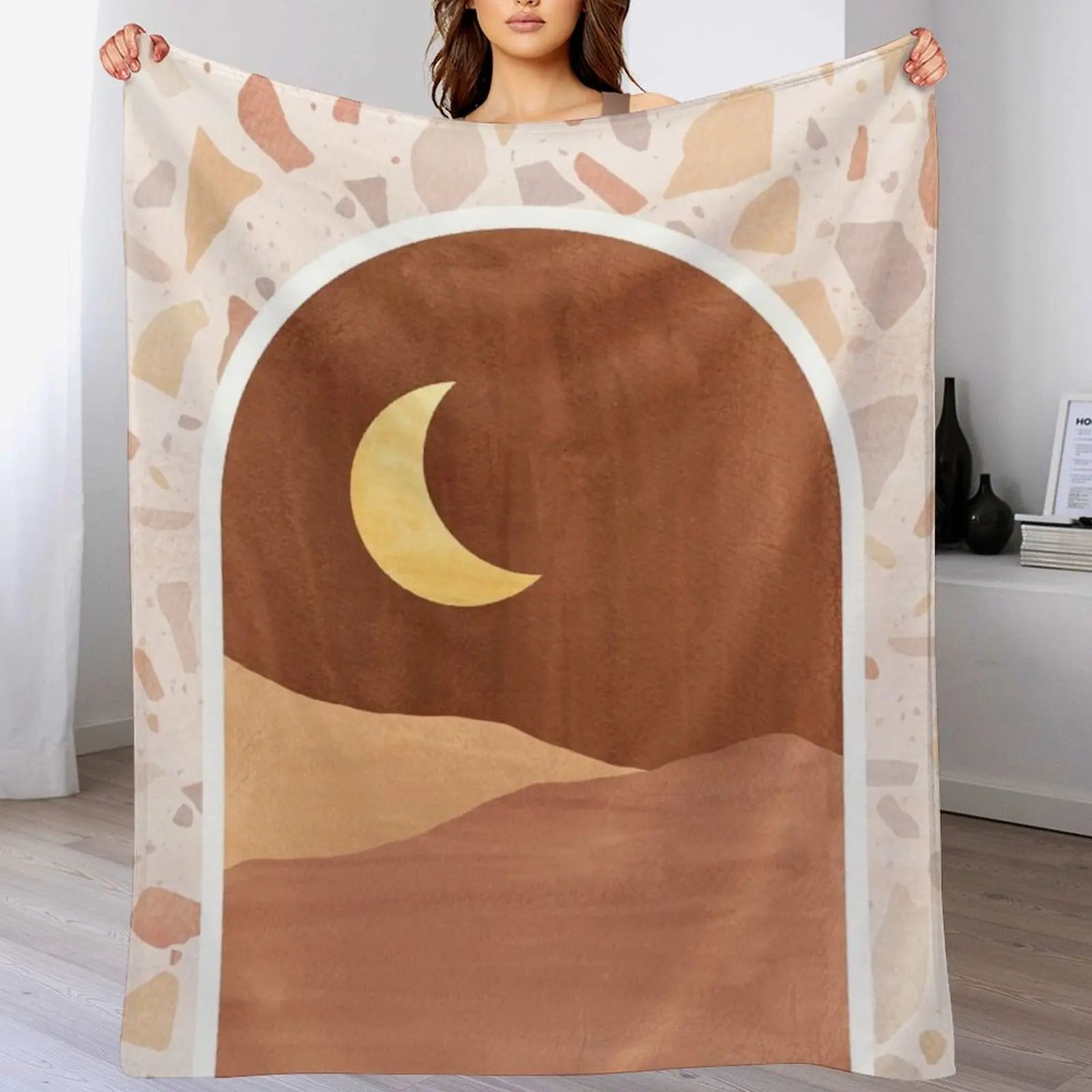 Boho moonlight in terrazzo arch Throw Blanket Luxury Throw Beach Decorative Sofas Blankets