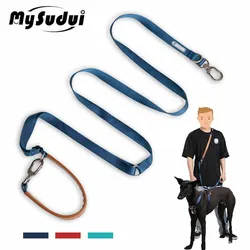 Mysudui 5 In 1 Multi-Function Adjustable Dog Lead Hand Free Pet Training Leash Multi-Purpose Dog Leash Walk 2 Dogs