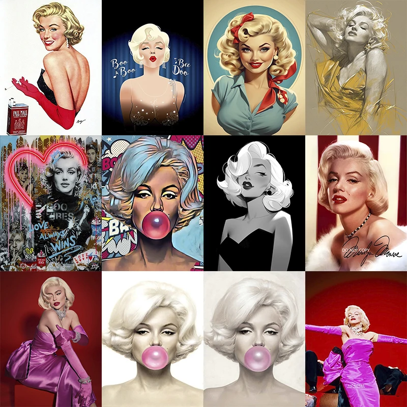 2024 New 5D DIY Marilyn Monroe Diamond Painting Kit Diamond Embroidery Color Oil painting handmade DIY Mosaic art home decor