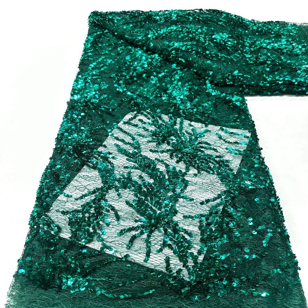 

Африканское кружево с пайетками и бисером, высококачественная ткань для свадебных платьев, нигерийская свадебная вышивка, французский тюль для шитья