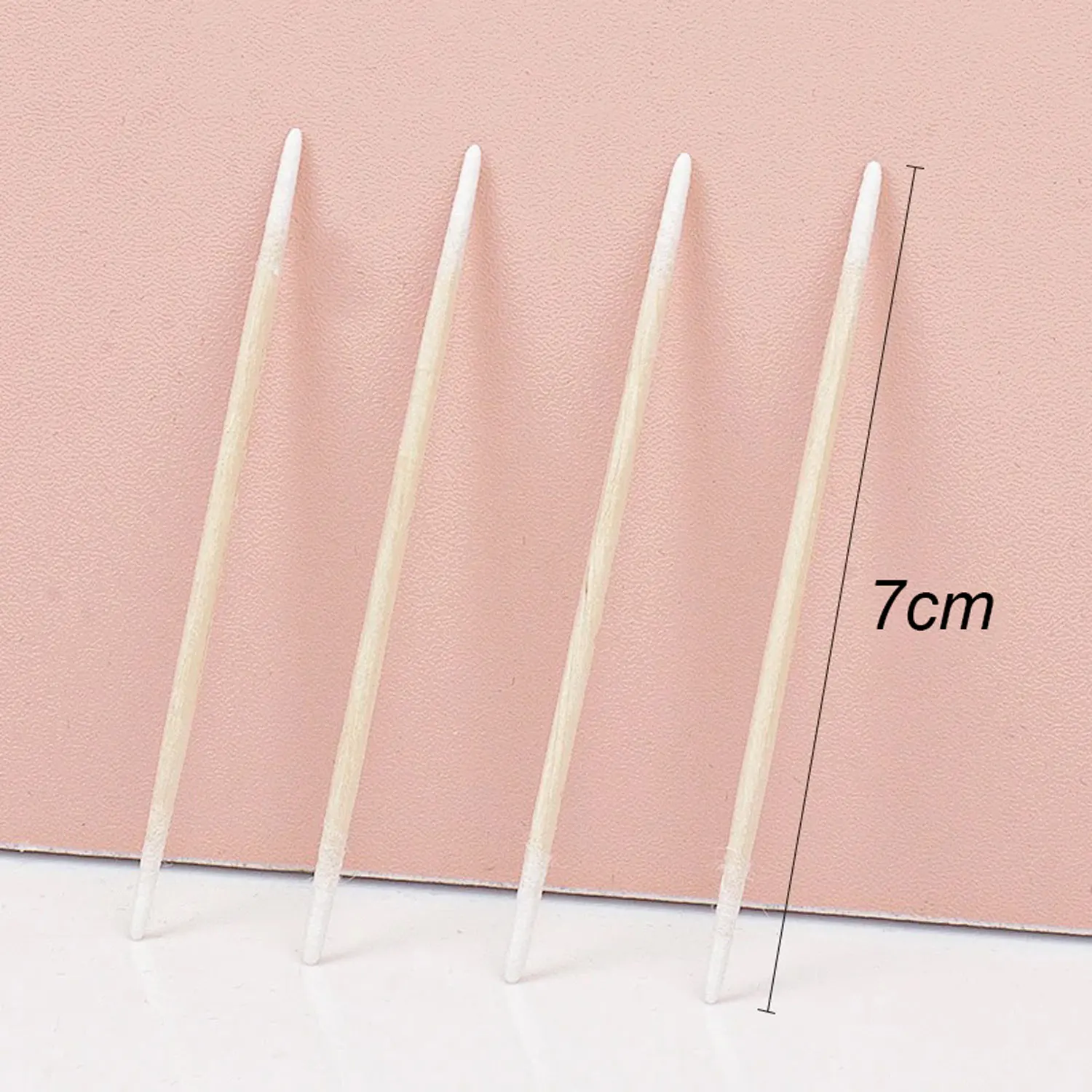 สำลีไม้ปลายสองด้านแบบใช้แล้วทิ้ง ขนาดเล็กพิเศษ 100/500 ชิ้น ปราศจากขุย แปรงขนาดเล็กสำหรับต่อขนตา ใช้สำหรับเช็ดกาวต่อขนตา