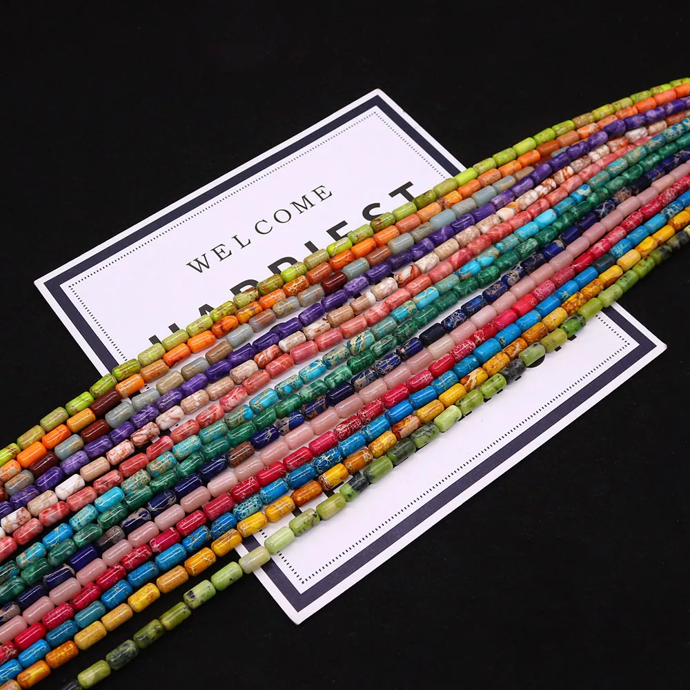 

Retro Imperial Stone Cylindrical Loose Bead 4x8mm Polished And Dyed Semi-precious Stones Straight Hole Jewelry Accessory 1strand