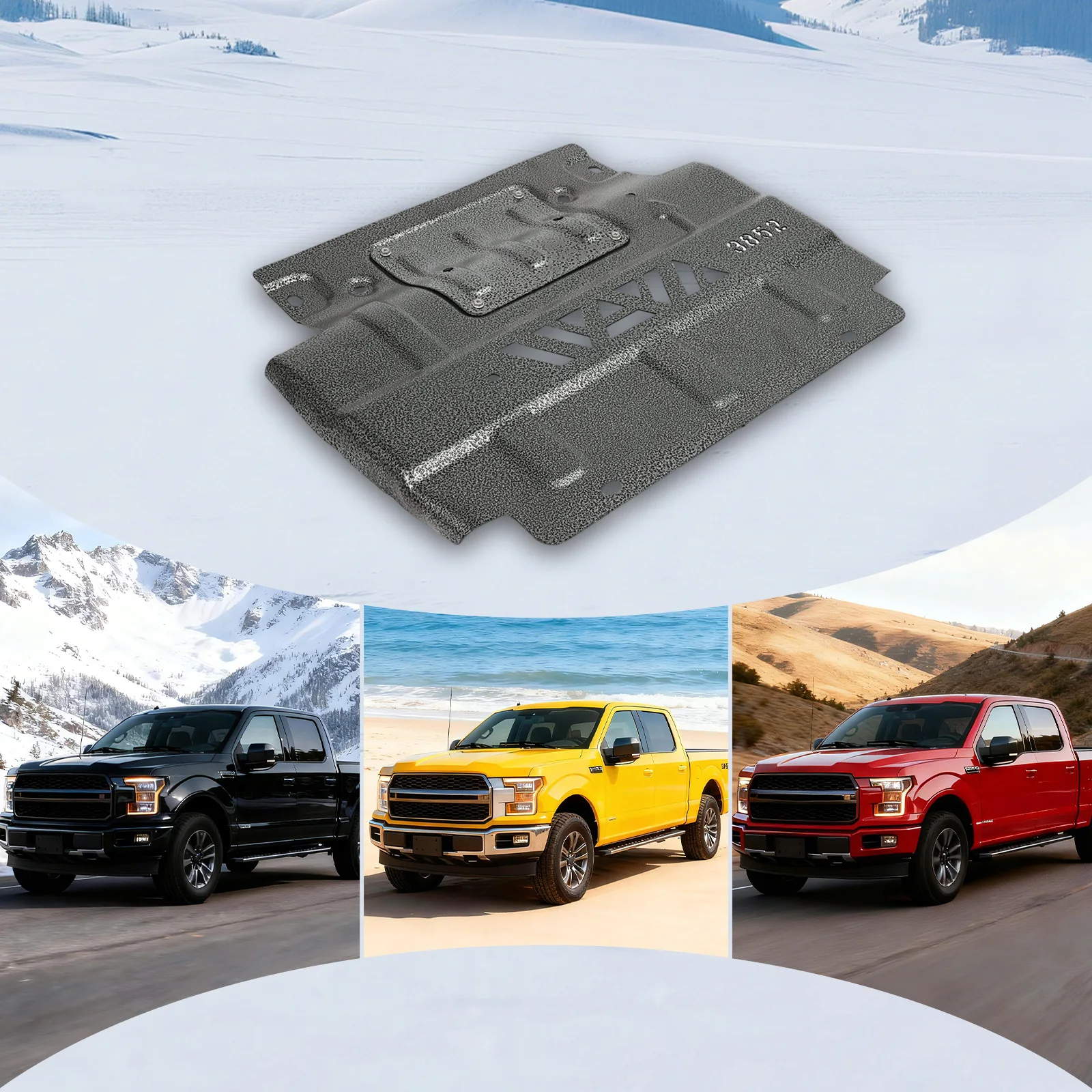 

Lower Front Engine Splash Shield for 2018-2022 Ford F-150 (FL3Z-5D032-D Replacement), Under Engine Cover Guard for F150, Metal Splash Tray Protects Bottom of Engine