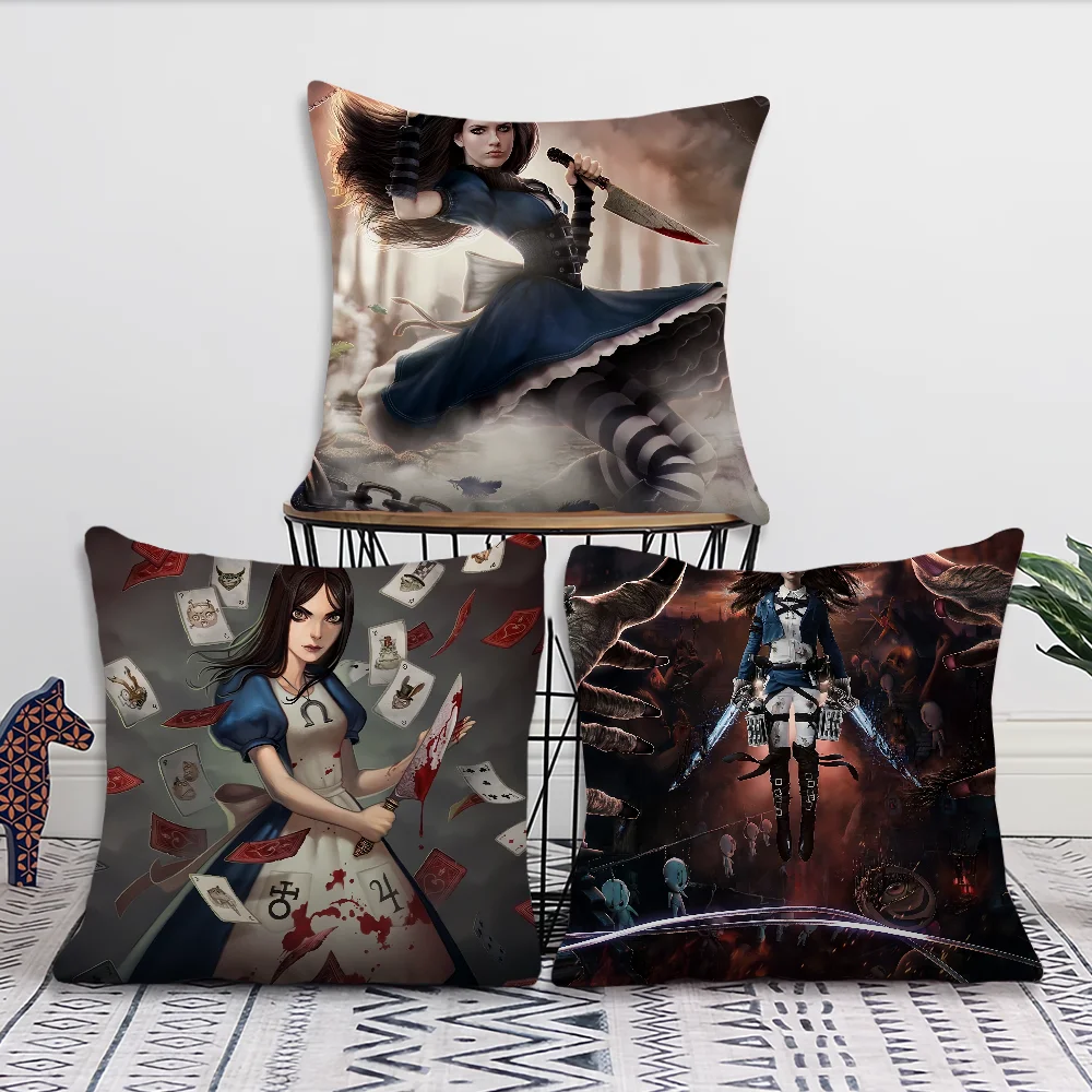 Classic Game Alice Madness Returns Pillow Case Living Room Headboard Bedroom Office Cushion Cushion Sofa Nap Time