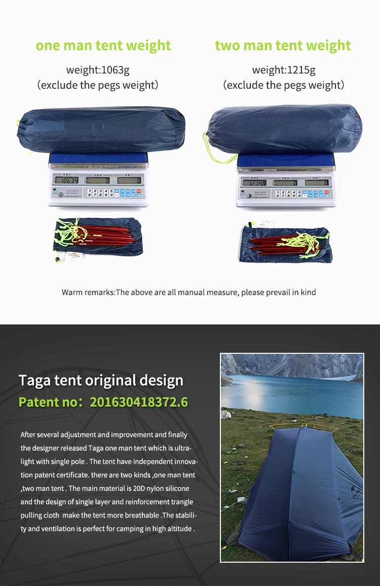 Naturehike Tagar Campingzelt, ultraleicht, 4000 mm, wasserdicht, Überdachungszelte, 1–2 Personen, schneller Aufbau, Outdoor-Rucksack, Fahrradzelt – Detail 4