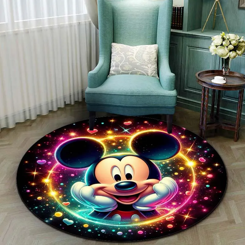 

Disney Mickey Mouse Cartoon Printing Round Carpet and Living Room Bedroom Table and Chair Sofa Decorative Carpet Exquisite Gift