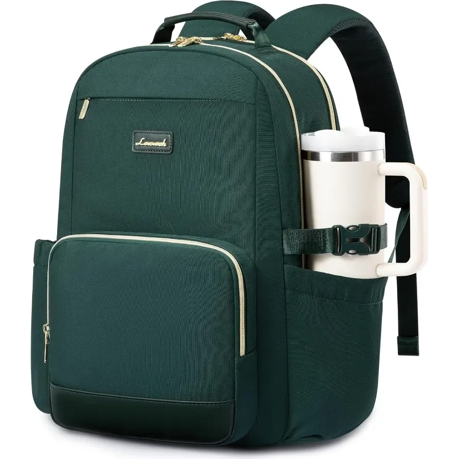 

LOVEVOOK Рюкзак для ноутбука для женщин с карманом для чашки большой емкости 18-дюймовая сумка для ноутбука и компьютера Дорожный рюкзак Кошелек W