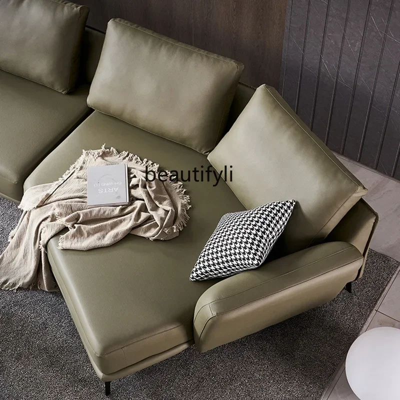 مزيج غرفة المعيشة من الجلد الإيطالي من الطبقة الأولى من جلد البقر لأسفل أريكة زاوية الأميرة SSS