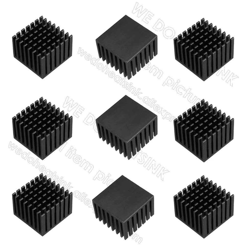 WE DO HEATSINK 28x28x20mm Without or With Thermal Pad Black Anodized Aluminum CPU / IC / AMD Cooling Cooler Heatsink