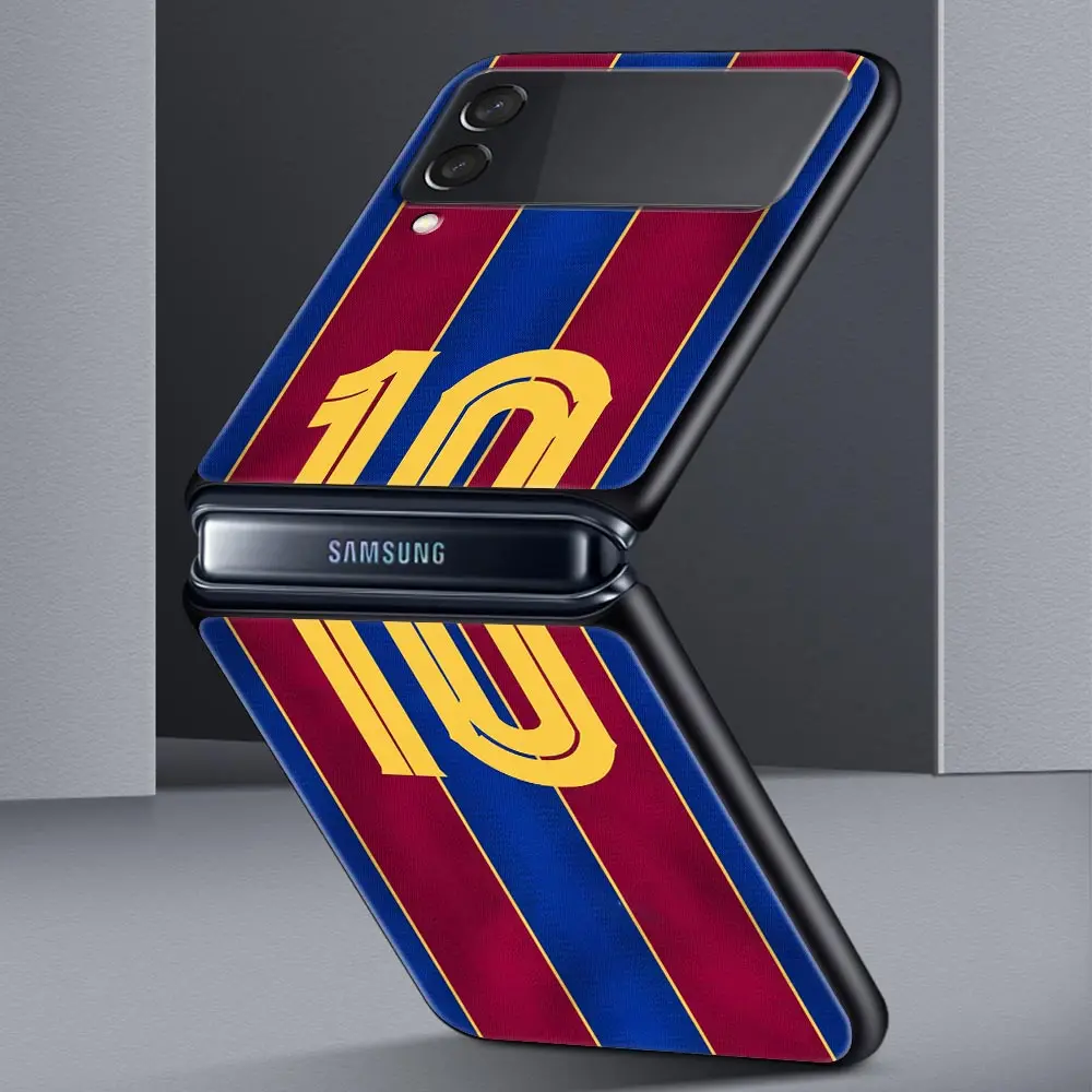 Z Flip 4 Phone Case for Samsung Galaxy Z Flip 3 5G ZFlip3 Flip3 zflip Flip4 Black Hard Cover FootBall Number 7 10 Soccer Shell image 3