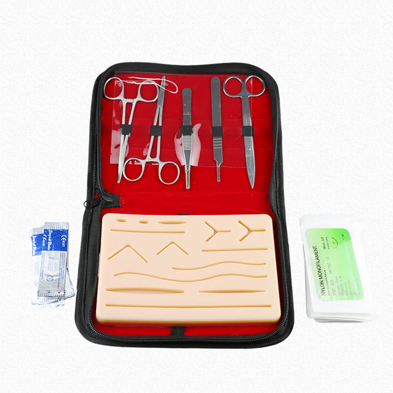 

High Quality Surgical Skin Suture Simulated Training Kit Needle Scissors Tool Operate Suture Practice Dental Teaching Model