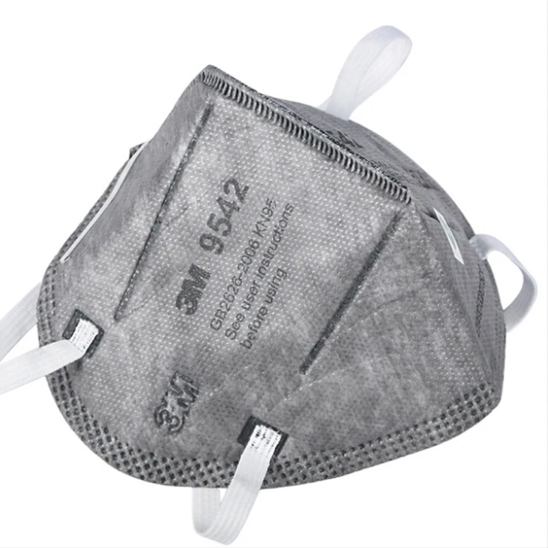 5pcs 3M9542 Activated carbon PM 2.5 Anti dust mask non woven fabric folding filter mask  Dust-proof and haze Adult N95