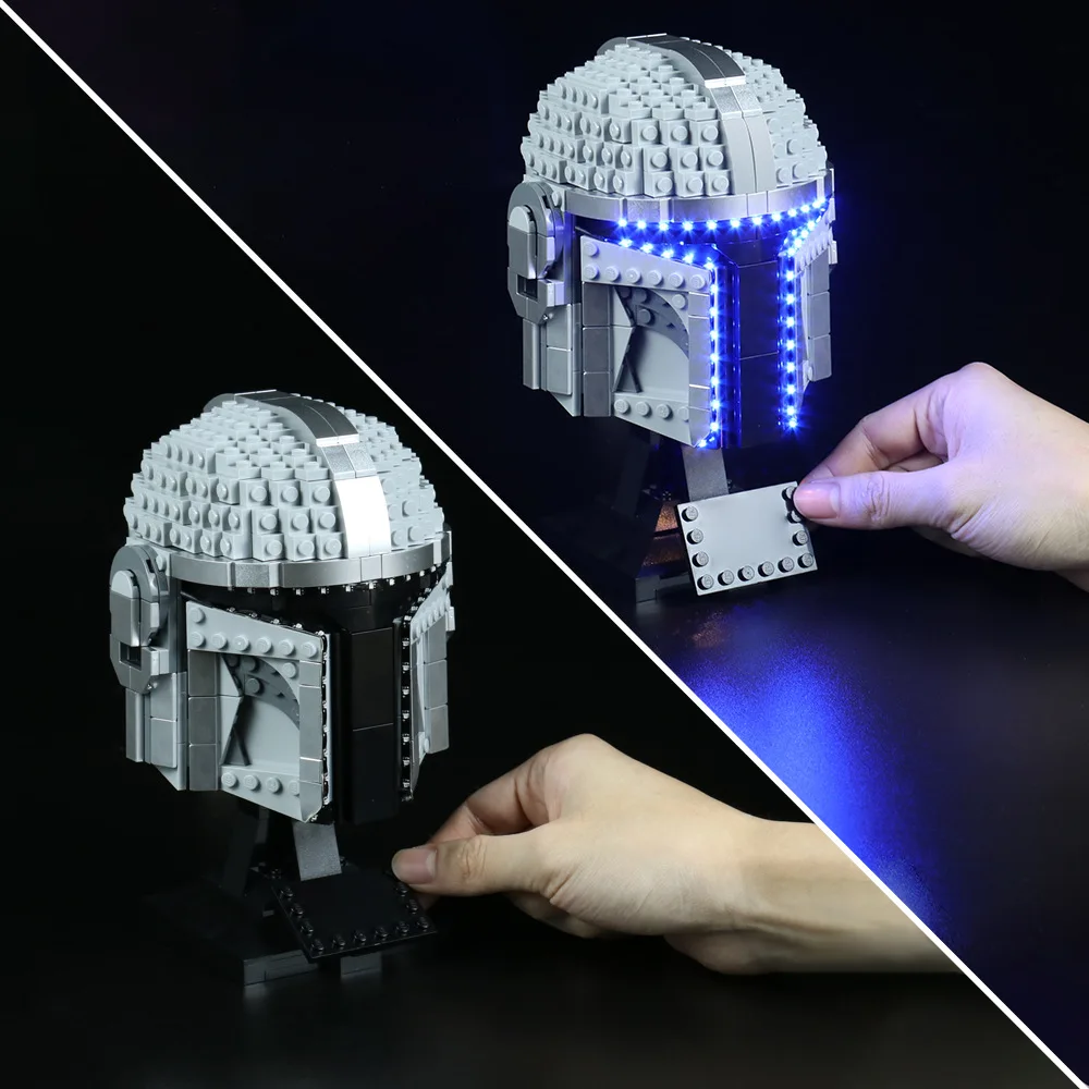 Lighting Set For 75328 Standard Version The Mandalorianed Helmet Starings Wars Not Include Building Block (Only Led Light Kit)