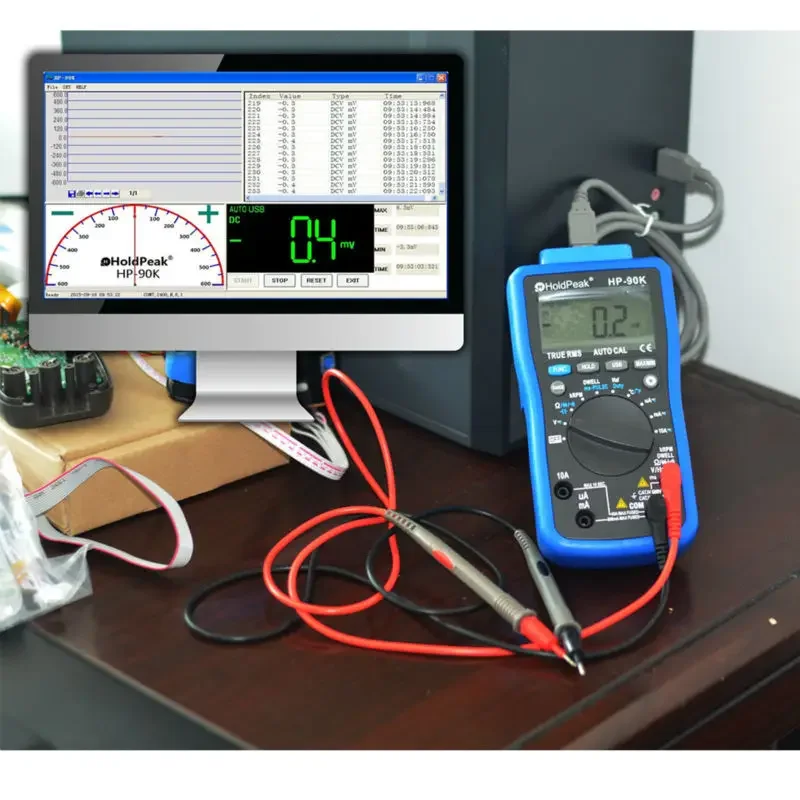 HoldPeak HP-90K Engine Analyzer Tester Auto Range Car Diagnostic Tool with Data Output by USB Automotive Multimeter Multimetro