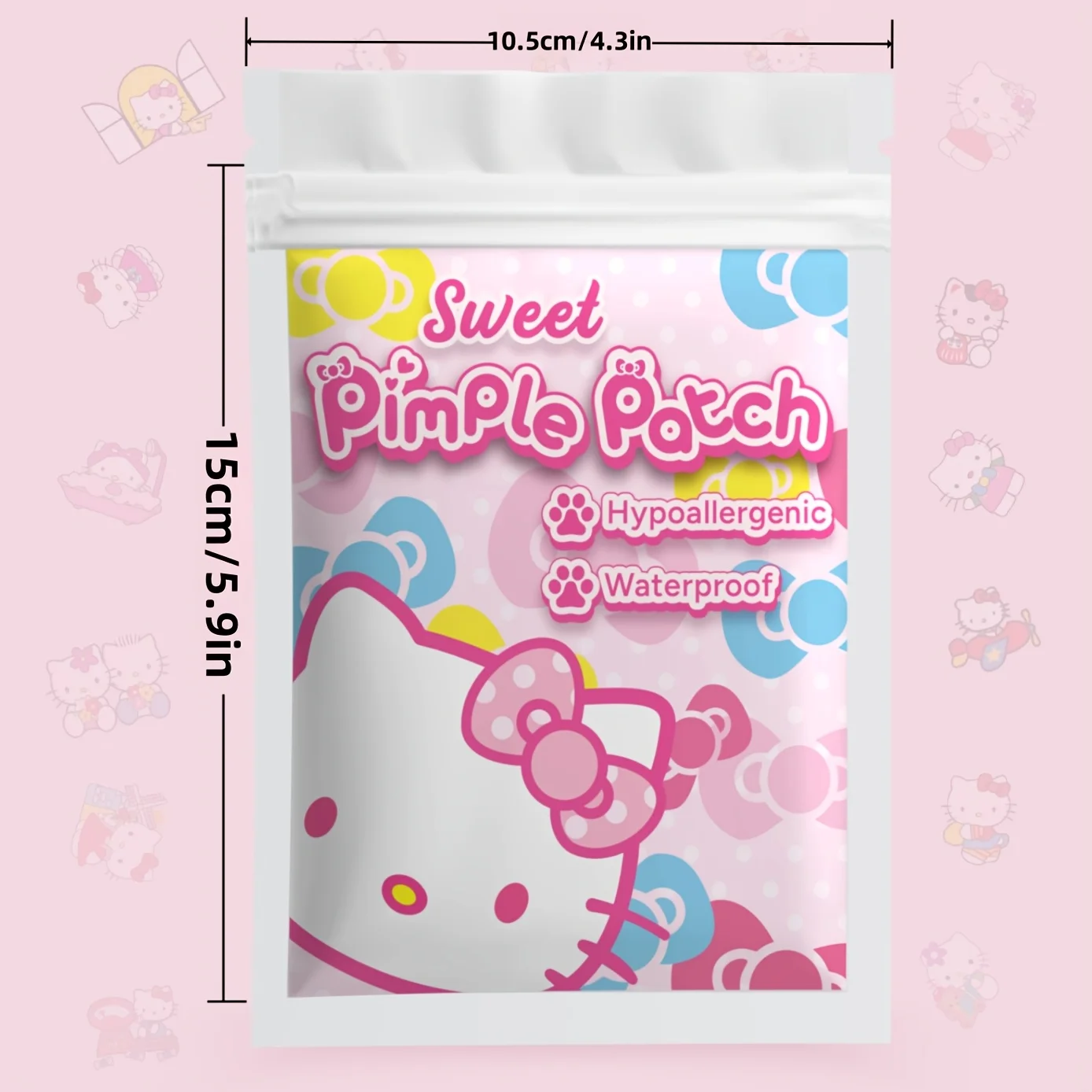 100 Adesivos de Acne Hello Kitty, para Cuidados Diários com a Pele e Disfarce de Maquiagem. Adesivos para acne em formato de desenho animado, convenie
