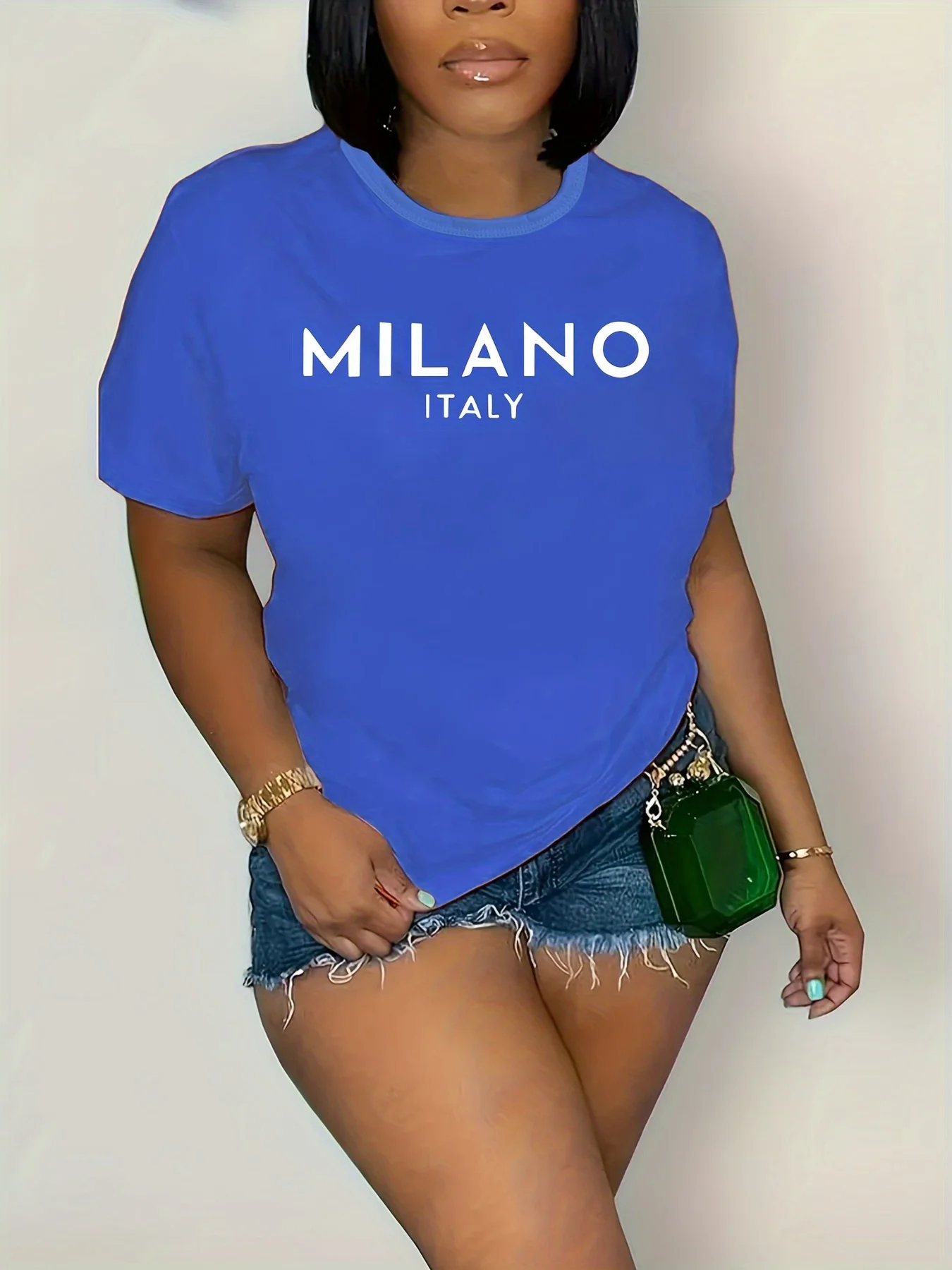 MILANO Graphic Tee Chic Casual Comfort, Short Sleeve Breathable Ideal for Spring & Summer Fashion - Curvy Women's Apparel image 4