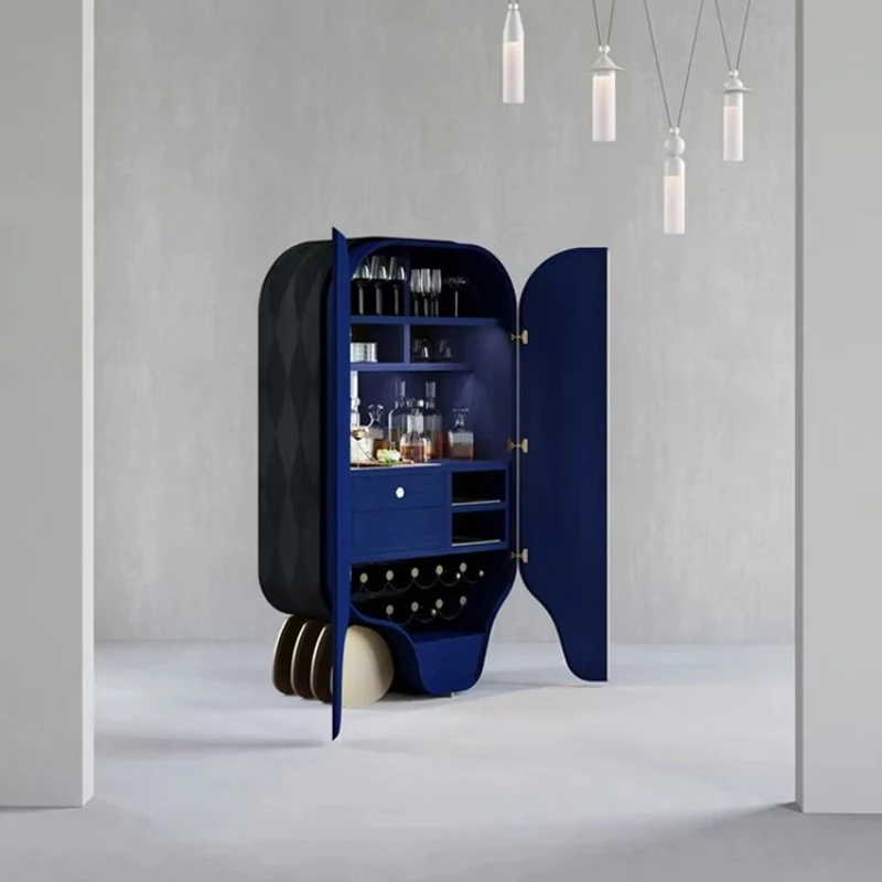 

Living room wall luxury display cabinet, high-end high-gloss paint wine cabinet