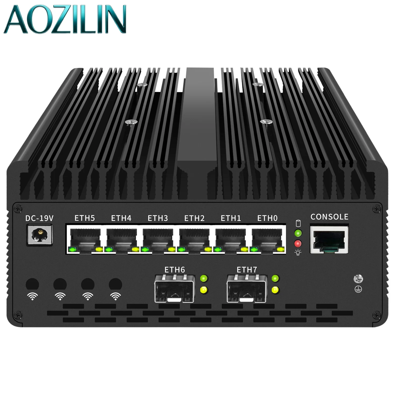 AOZILIN H15 Ultra 7 155H/185H Fanless Mini PC, 6×2.5G LAN 10G SFP+ AI NPU, 4G/5G WiFi Firewall Router Proxmox