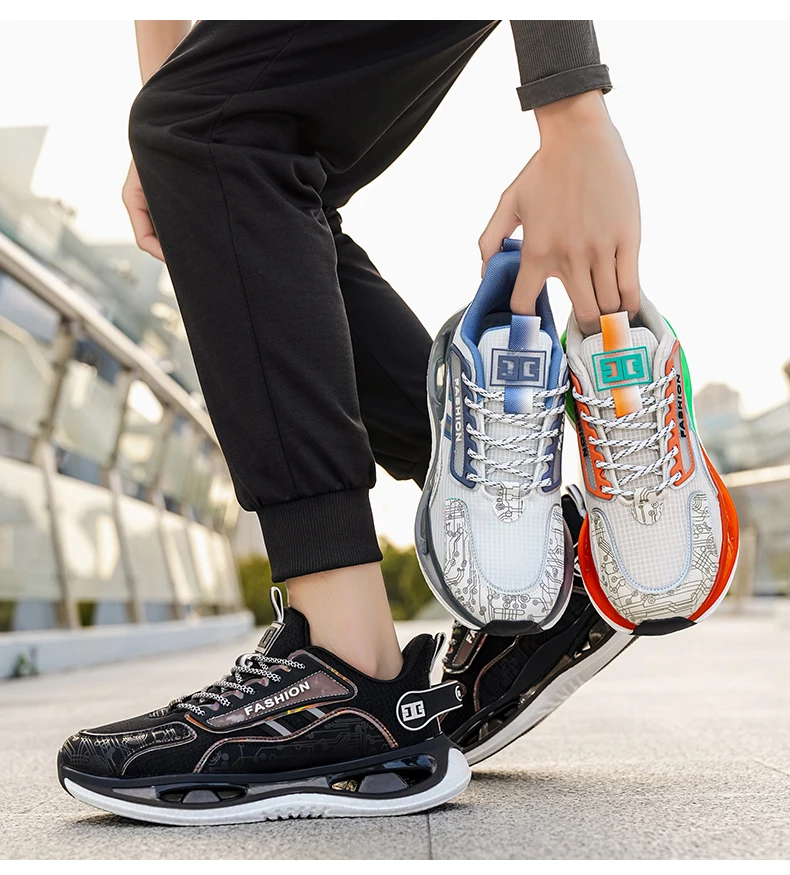 Herren Stoßdämpfende Leichte Freizeitschuhe Frühling Sommer Weichsohlige Atmungsaktive Outdoor-Renn-Laufschuhe Studenten-Speed-Sportschuhe – Detail 4