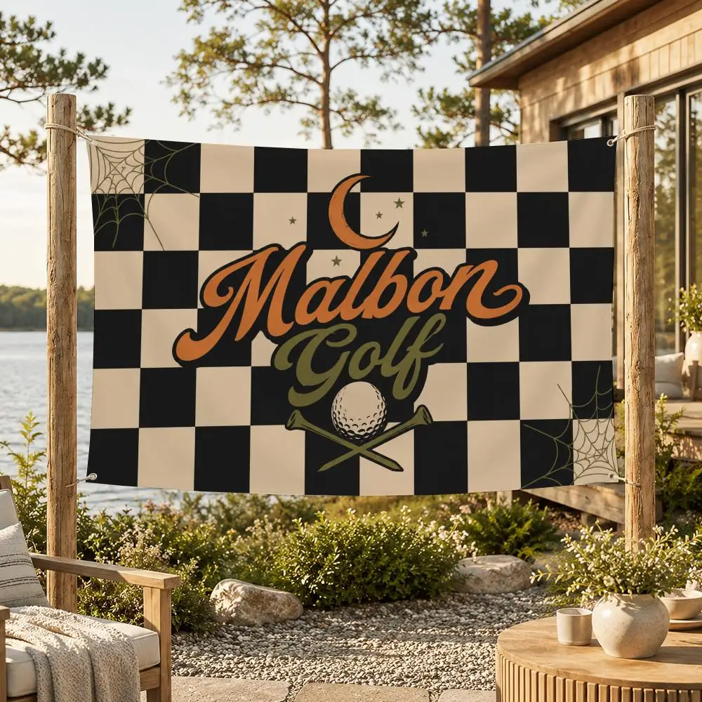 Marke Malbon Golf-Flaggen Minimalistische Stoff-Flaggen Outdoor-Gartenbanner Hängeschild für Laden- und Heimdekoration – Detail 16