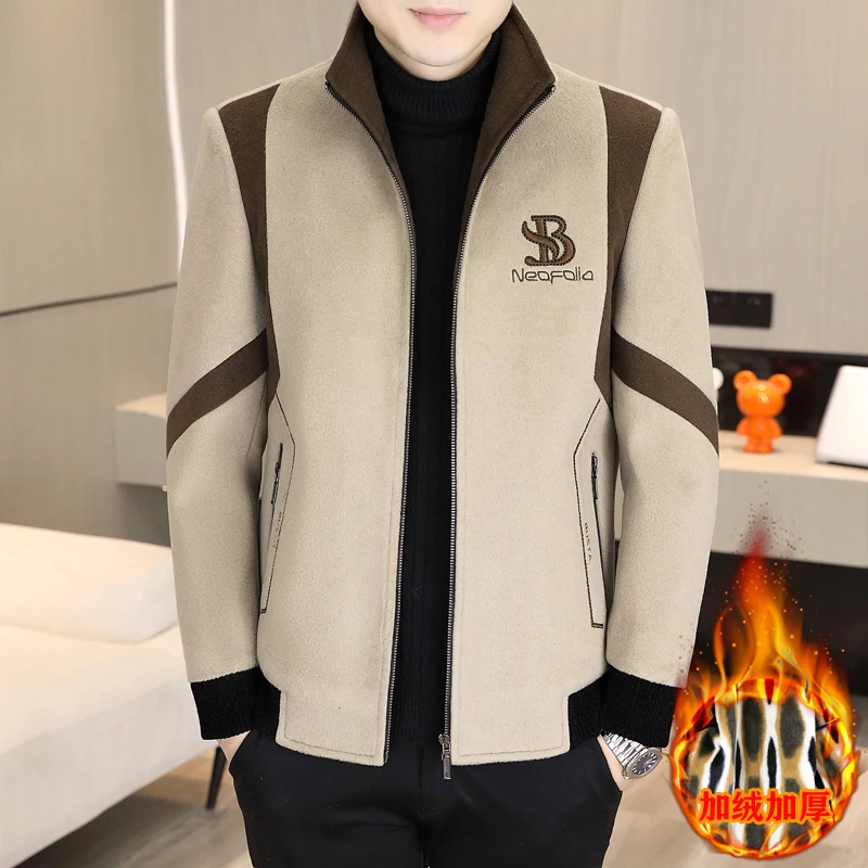 

Высококачественная толстая и теплая шерстяная куртка мужская зимняя с воротником-стойкой на молнии повседневные деловые шерстяные куртки уличная одежда M-4XL