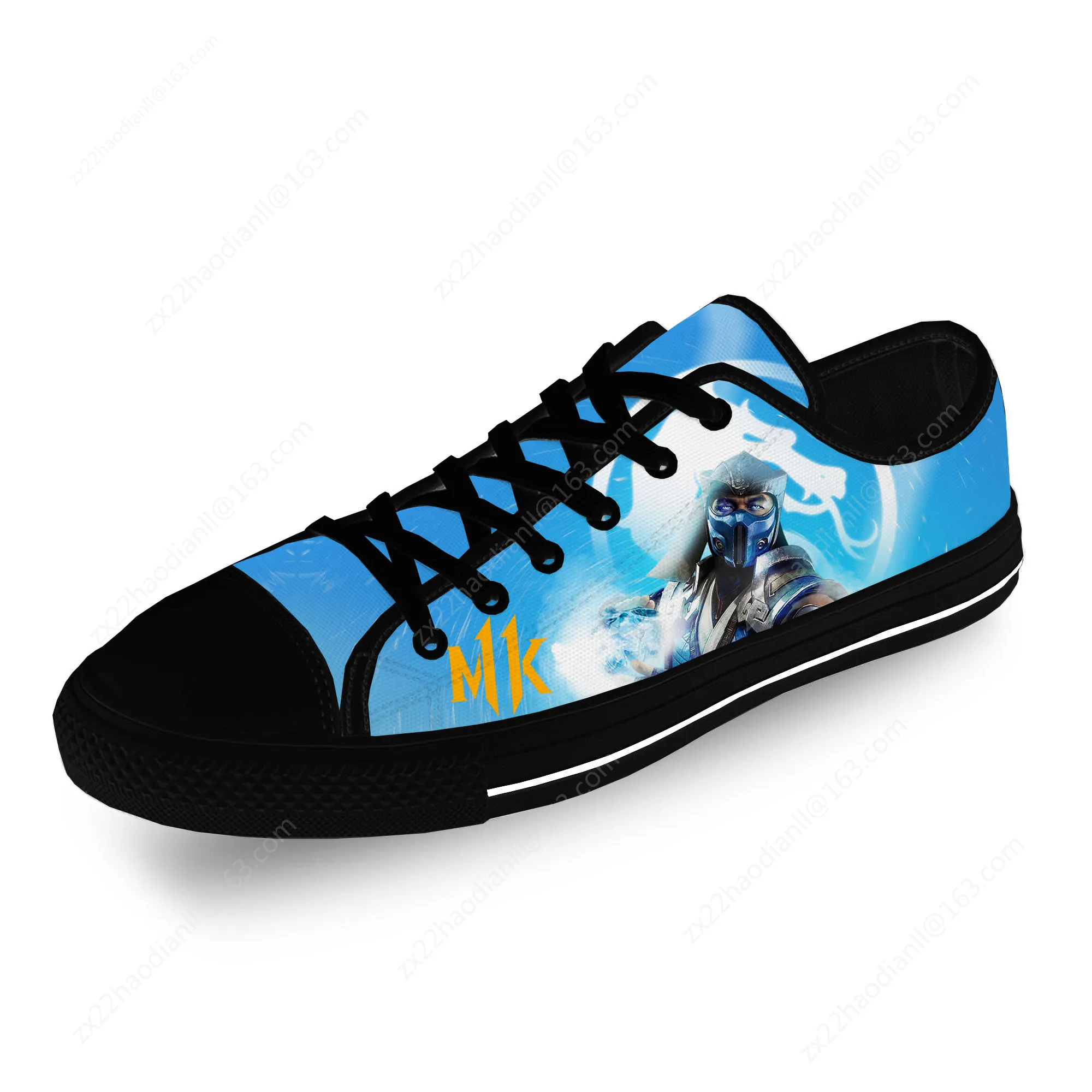 Mortal Kombat Low Top Sneakers Mens Womens Teenager Casual 3D Print Shoes Canvas Running Shoes Breathable Lightweight shoe Black