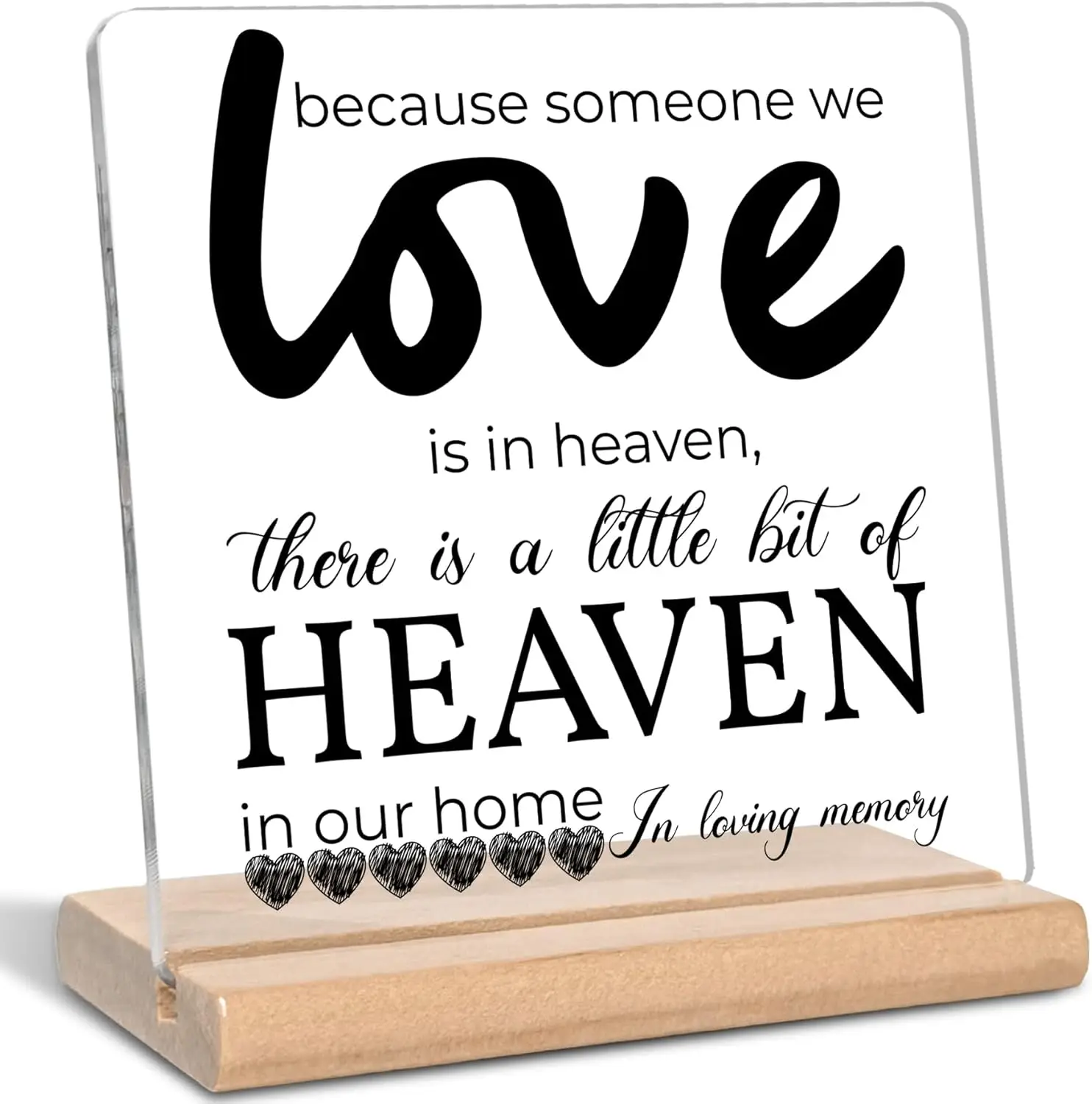 Regalos para la pérdida de amado, porque alguien que amamos está en el cielo, letrero decorativo acrílico, regalos conmemorativos, pérdida de amado